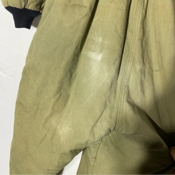 Vintage Work Horse Army Green Zip Front Insulated Coveralls XL - Picture 10 of 16